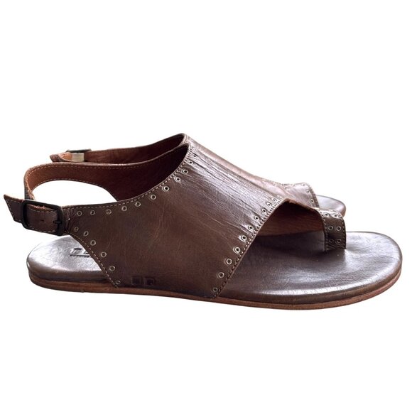 Bed Stu Womens Misha Distressed Leather Sandals Brown Boho Size 9.5 Rustic Buckl - Picture 3 of 13
